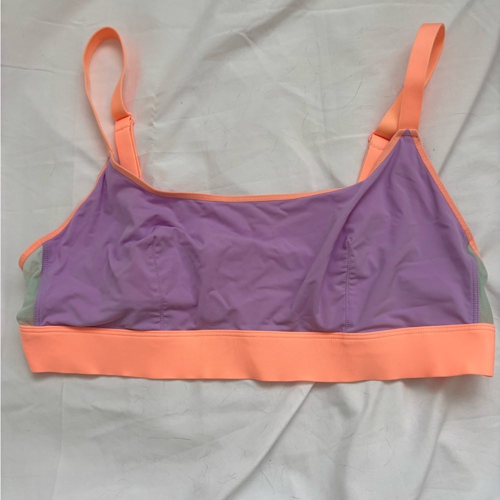 Purple and Orange Sports Bra with Adjustable Straps